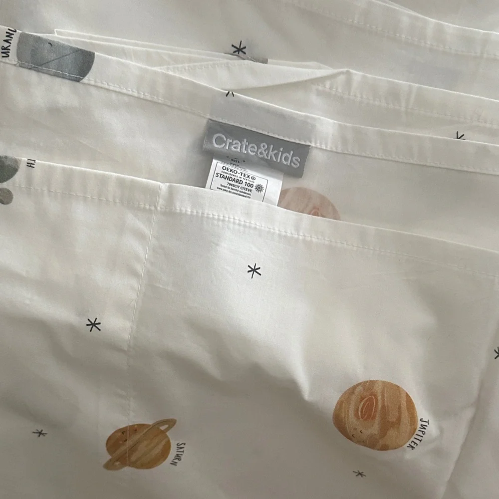 BRAND NEW Crate & Kids Planetary Flat Sheet